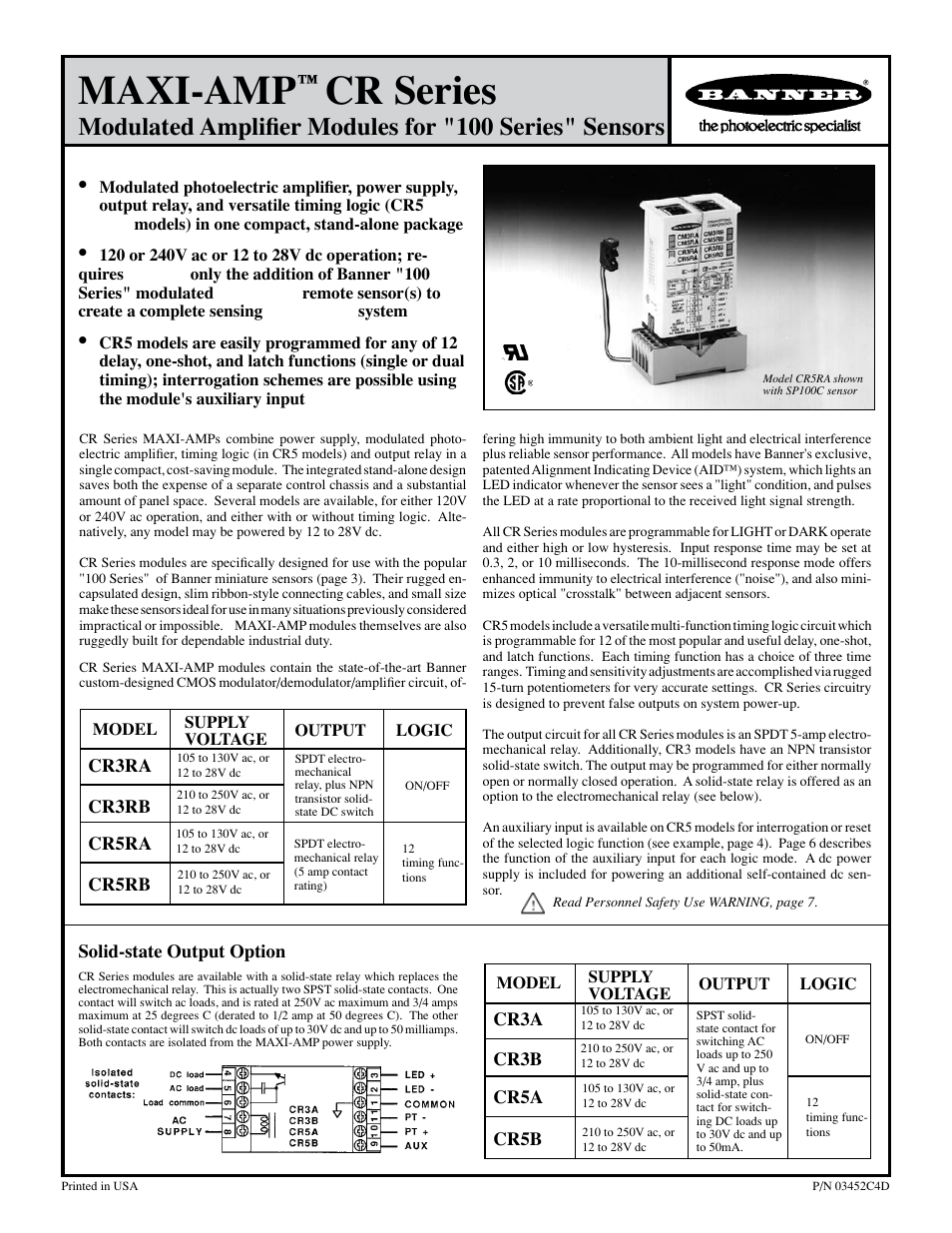 Banner MAXI-AMP Series User Manual | 8 pages