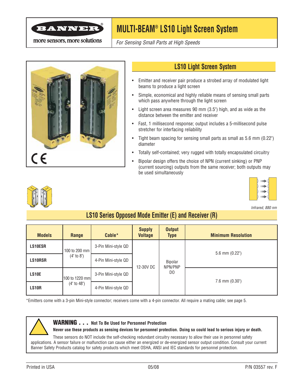 Banner LS10 Series User Manual | 6 pages