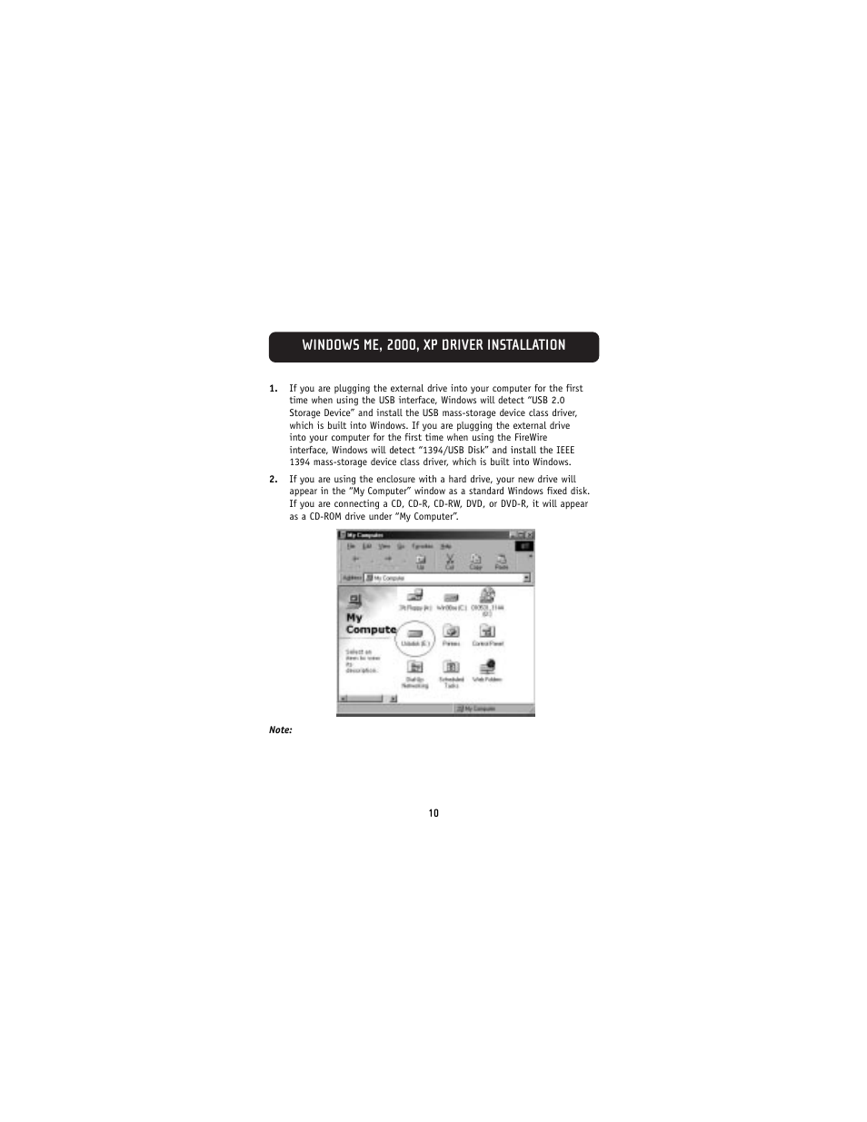 Windows me, 2000, xp driver installation | Belkin F5U210 User Manual | Page 12 / 20