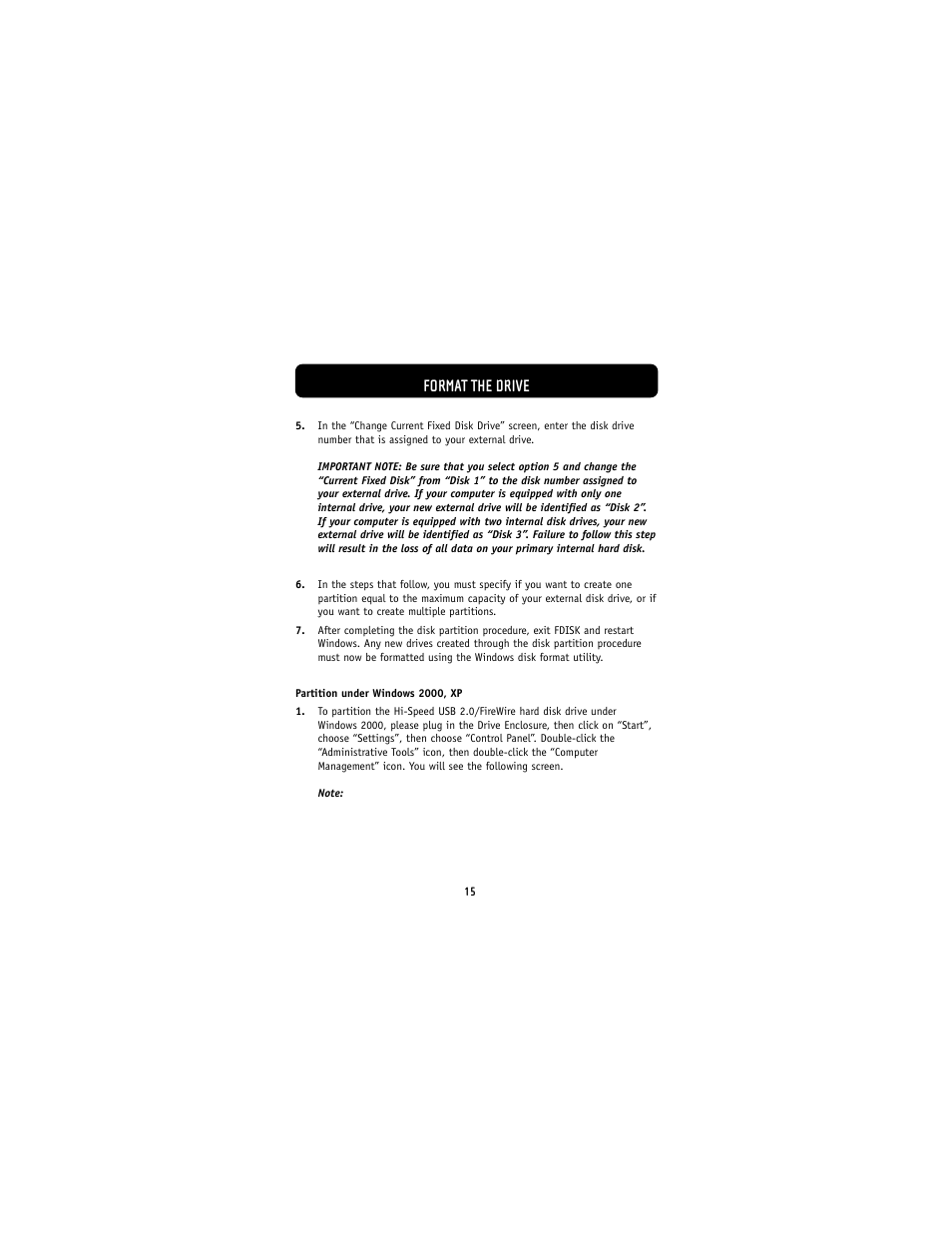 Format the drive | Belkin F5U210 User Manual | Page 17 / 20