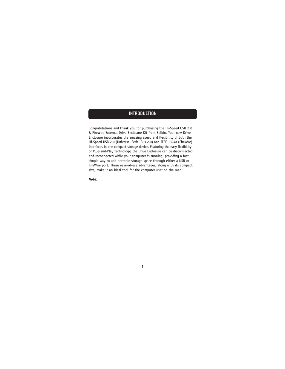 Introduction | Belkin F5U210 User Manual | Page 3 / 20