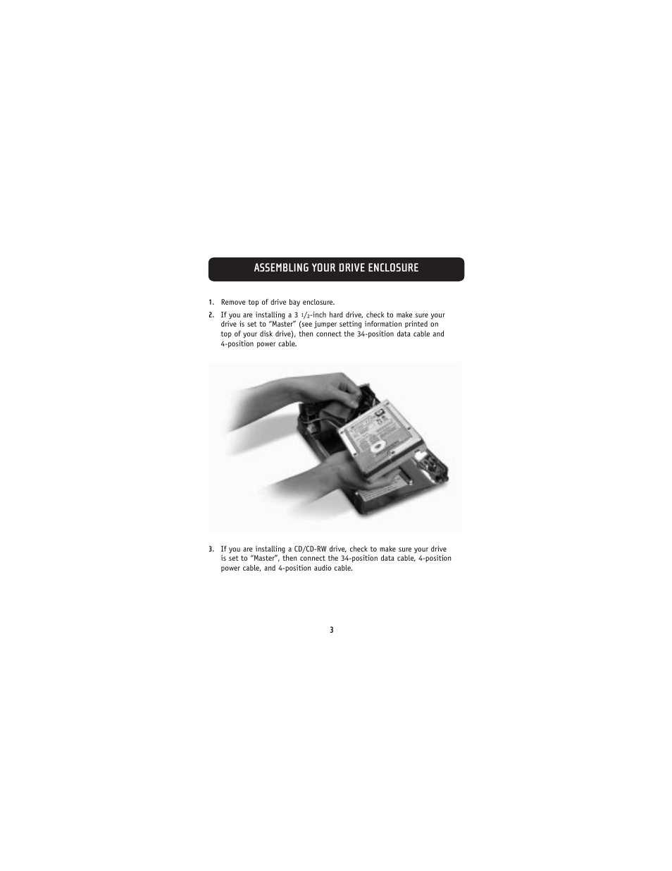 Assembling your drive enclosure | Belkin F5U210 User Manual | Page 5 / 20