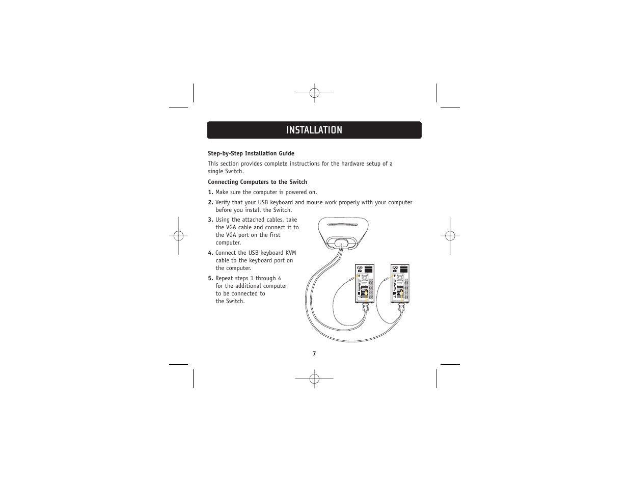 Installation | Belkin 2 PORT KVM SWITCH F1DK02U User Manual | Page 9 / 18