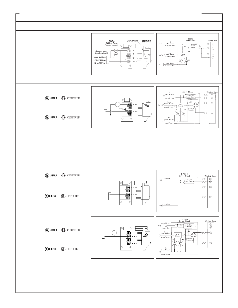 Maxi-beam, Power blocks and wiring base, And 4-wire operation | Wire operation, Rpbb-1, Rpba-1, R2pba, R2pbb, Rpbb, Rpbr2 | Banner MAXI-BEAM Series User Manual | Page 10 / 16