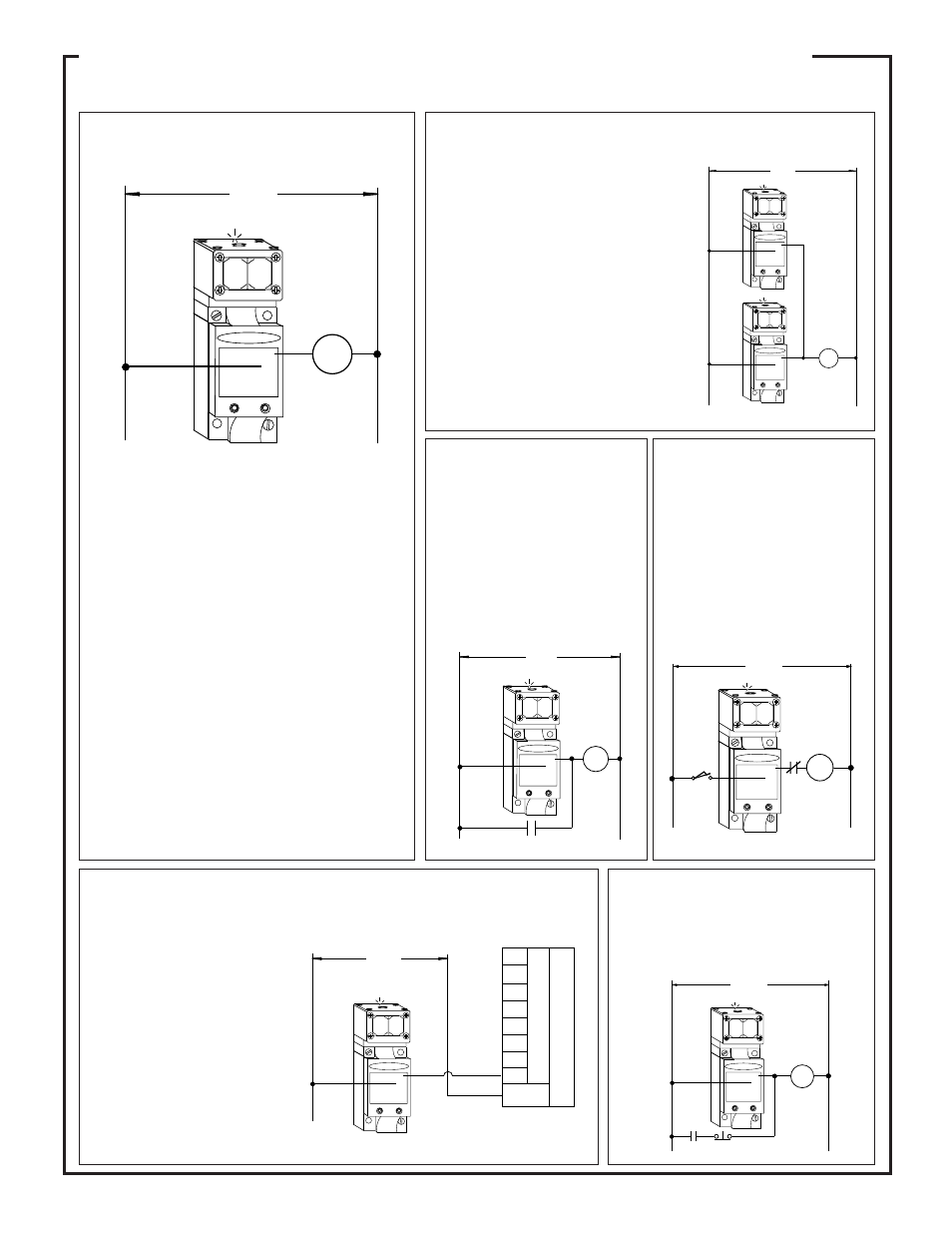 Maxi-beam, Power blocks and wiring base, Hookup diagrams for r2pba and r2pbb power blocks | Photoelectric latch with manual reset, Wire maxi-beams in parallel, Basic 2-wire hookup, V ac (see specifications), R2pba r2pbb | Banner MAXI-BEAM Series User Manual | Page 12 / 16