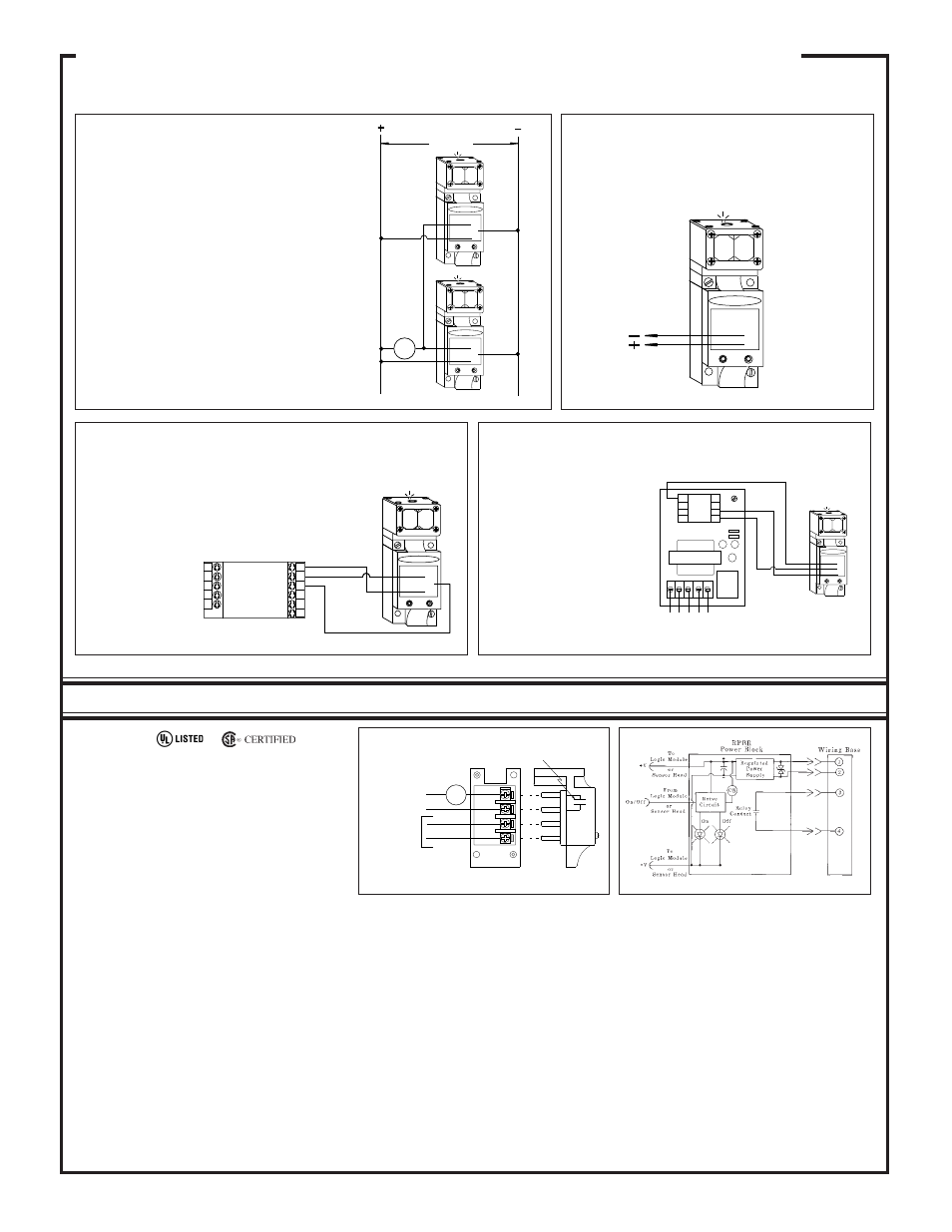 Maxi-beam, Power blocks and wiring base, Rpbr | Ac/dc model functional schematic, Hookup diagrams for rpbt and rpbt-1 power blocks, Connections, Application caution, Continued), Hookup to micro-amp logic (mps-15 chassis), Power block models rpbr and rpbr2 | Banner MAXI-BEAM Series User Manual | Page 9 / 16