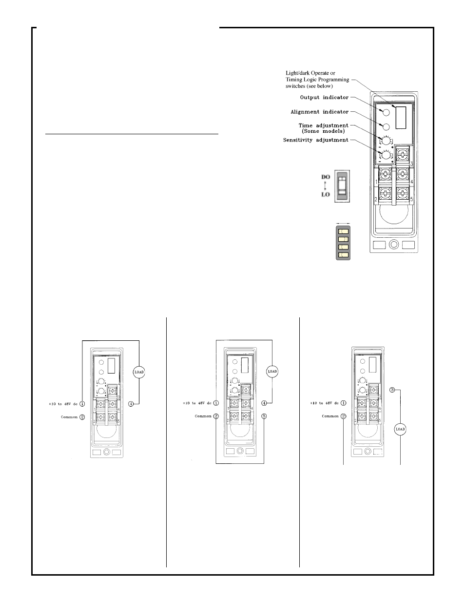 Q85 series dc sensors, Q85bb62x series hookup and timing logic selection, Solid-state output, 10-48v dc) | Banner Q85 Series User Manual | Page 6 / 8