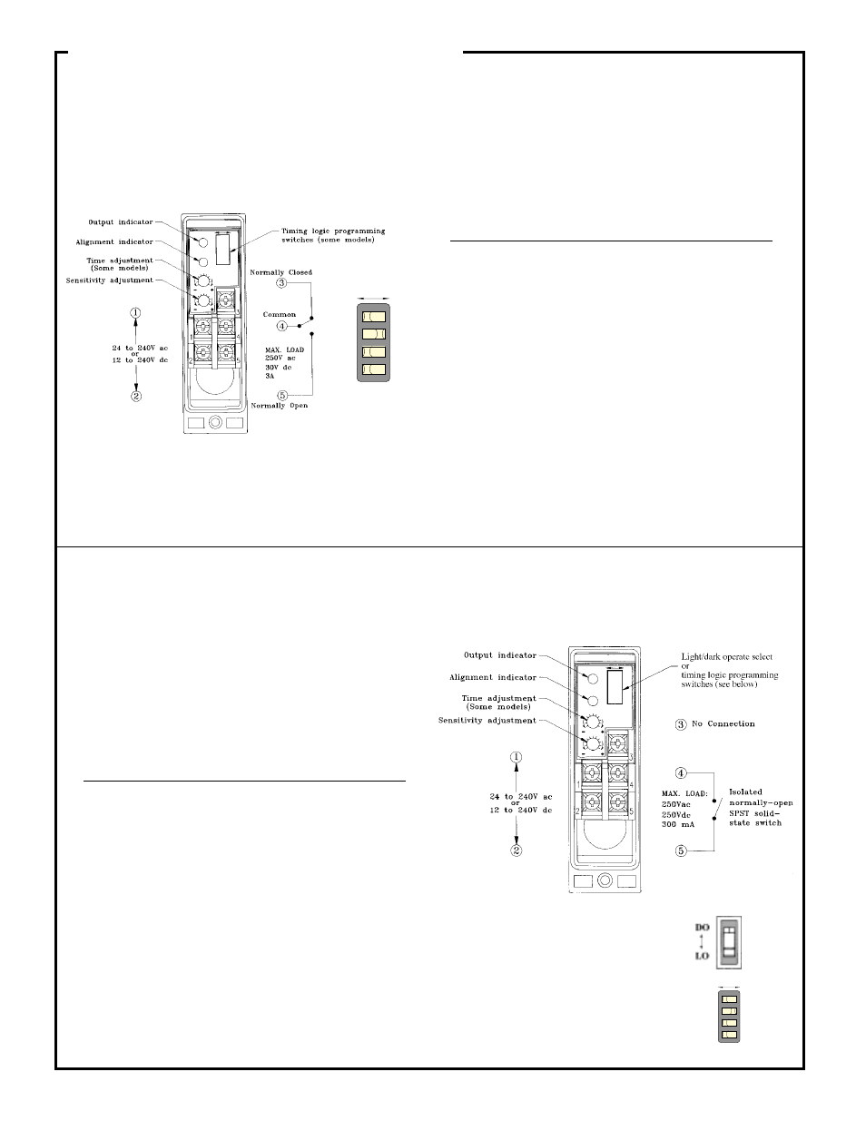Q85 series ac/dc sensors, Q85bw13x series timing logic selection and hookup, Q85vr3x series hookup and timing logic selection | Banner Q85 Series User Manual | Page 7 / 8