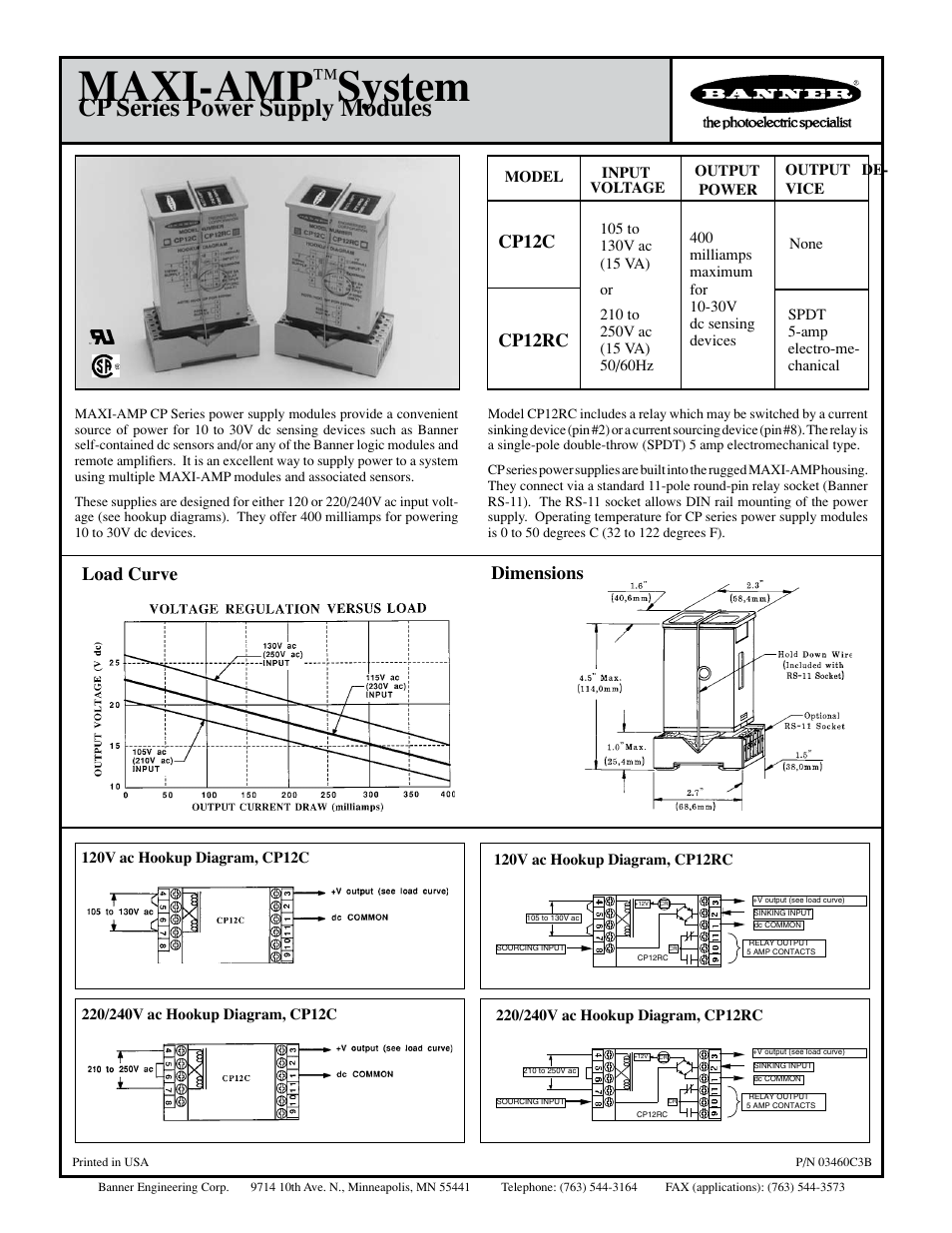 Banner MAXI-AMP Series User Manual | 1 page