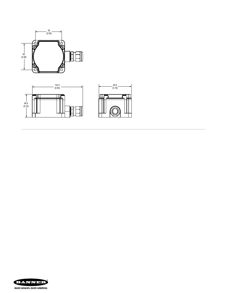 Warnings, Dx81 and dx81h dimensions, Banner engineering corp limited warranty | Banner SureCross DX81H Battery Supply Module User Manual | Page 3 / 3