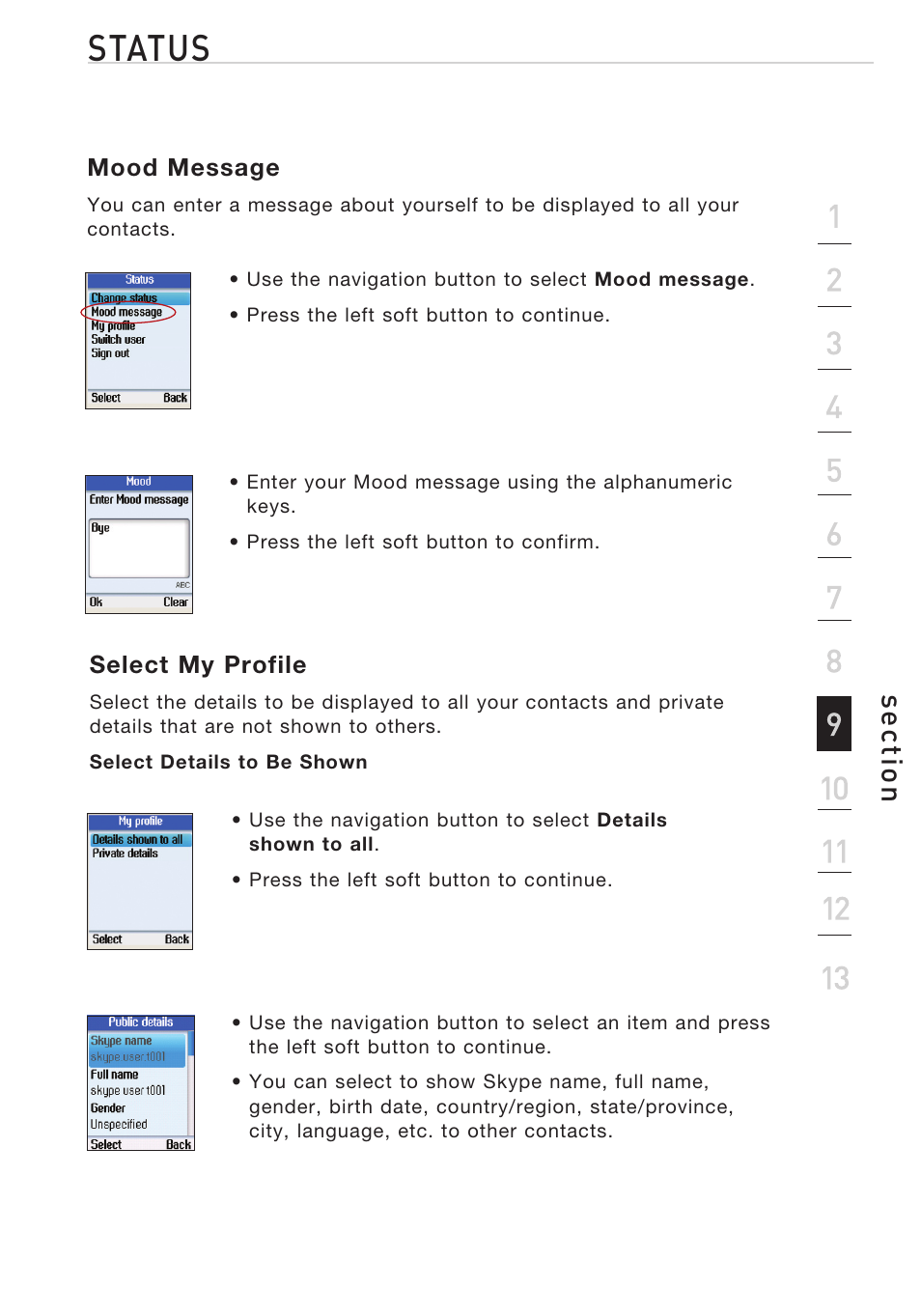 Status | Belkin Desktop Internet Phone F1PP010EN-SK User Manual | Page 22 / 47