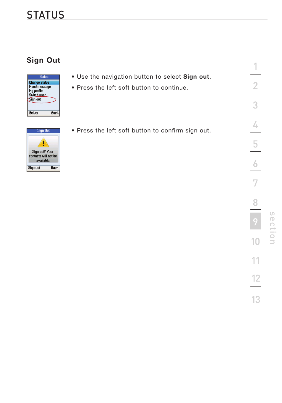 Status | Belkin Desktop Internet Phone F1PP010EN-SK User Manual | Page 24 / 47