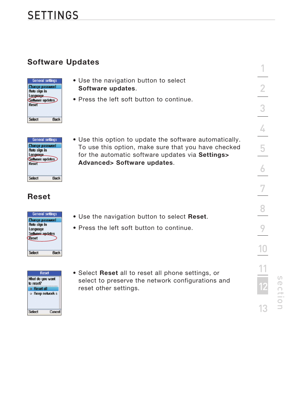 Settings | Belkin Desktop Internet Phone F1PP010EN-SK User Manual | Page 30 / 47