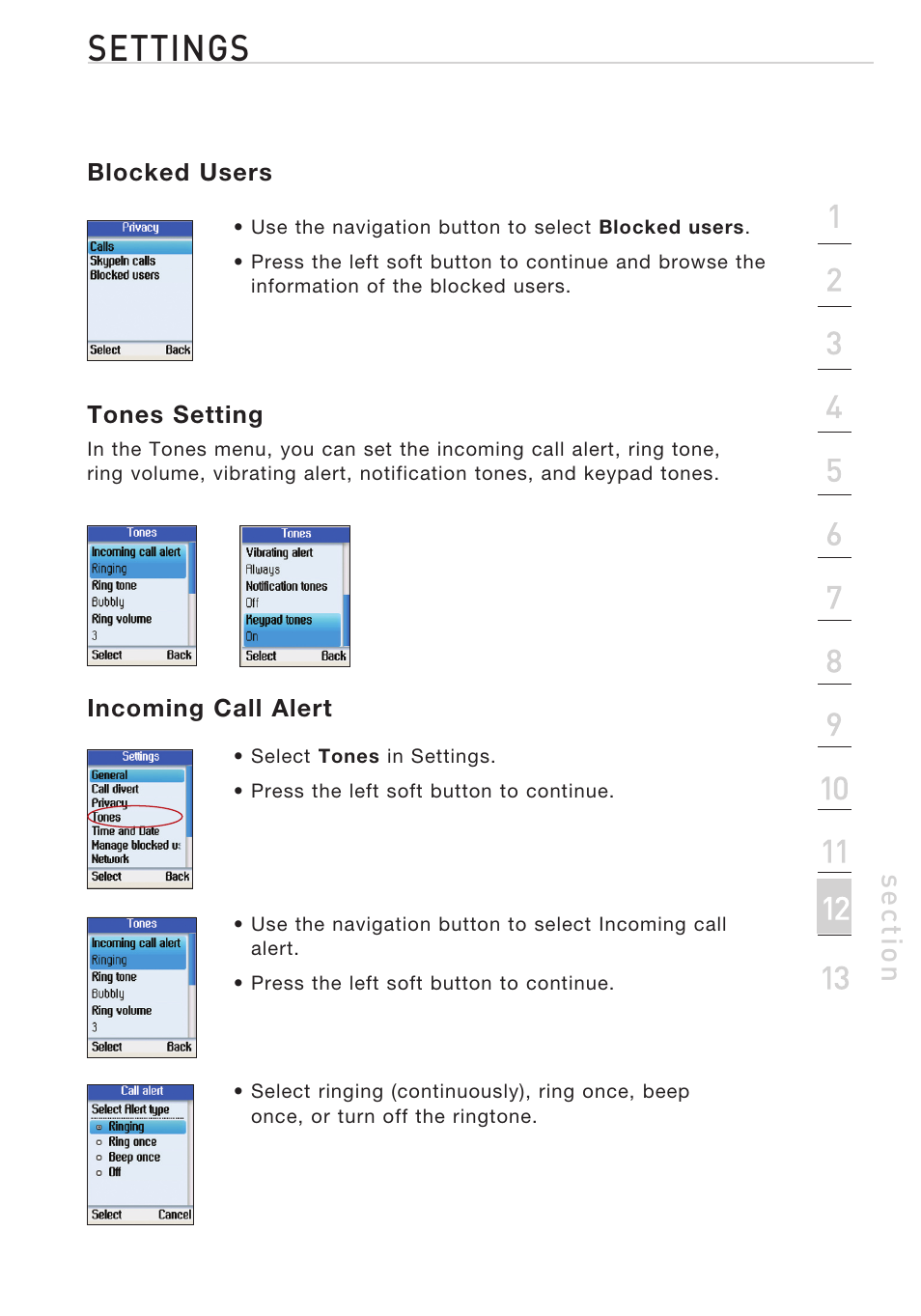 Settings | Belkin Desktop Internet Phone F1PP010EN-SK User Manual | Page 34 / 47