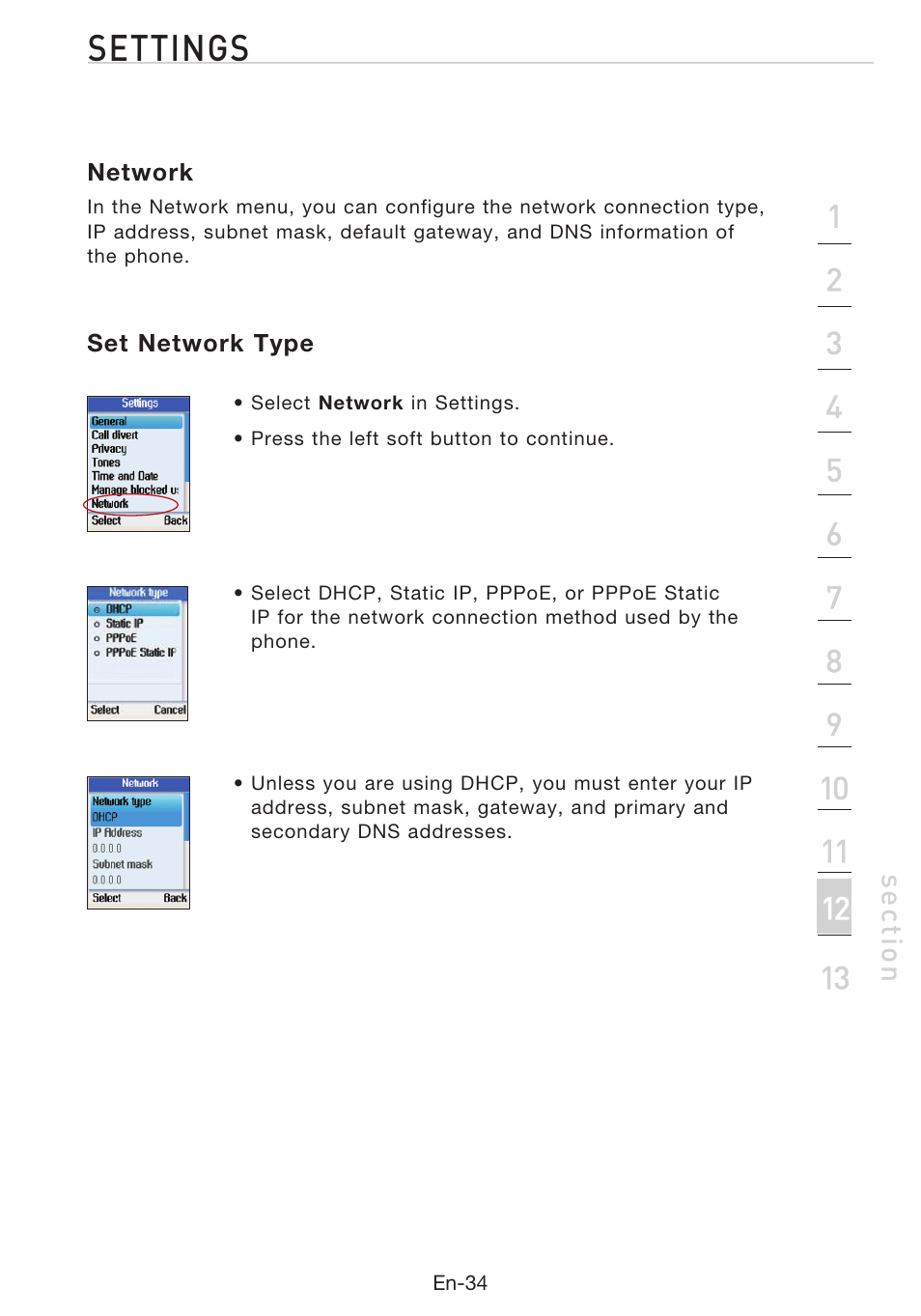 Settings | Belkin Desktop Internet Phone F1PP010EN-SK User Manual | Page 38 / 47