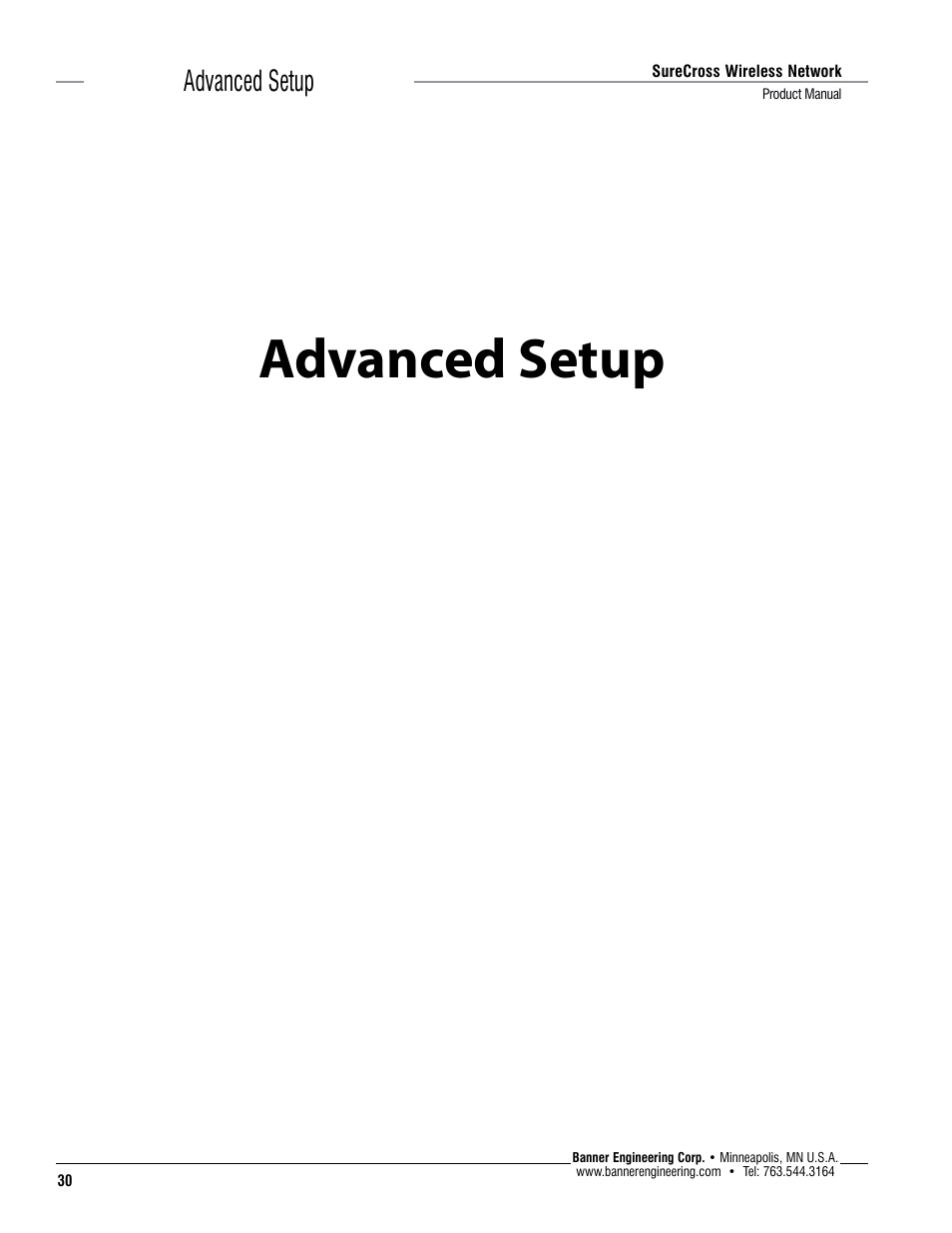 Advanced setup | Banner SureCross DX80 Wireless Networks User Manual | Page 30 / 114