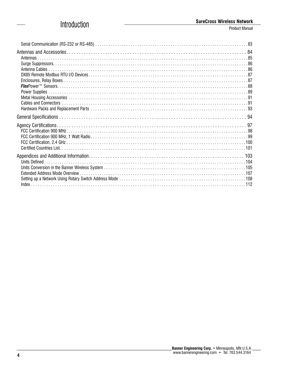 Introduction | Banner SureCross DX80 Wireless Networks User Manual | Page 4 / 114