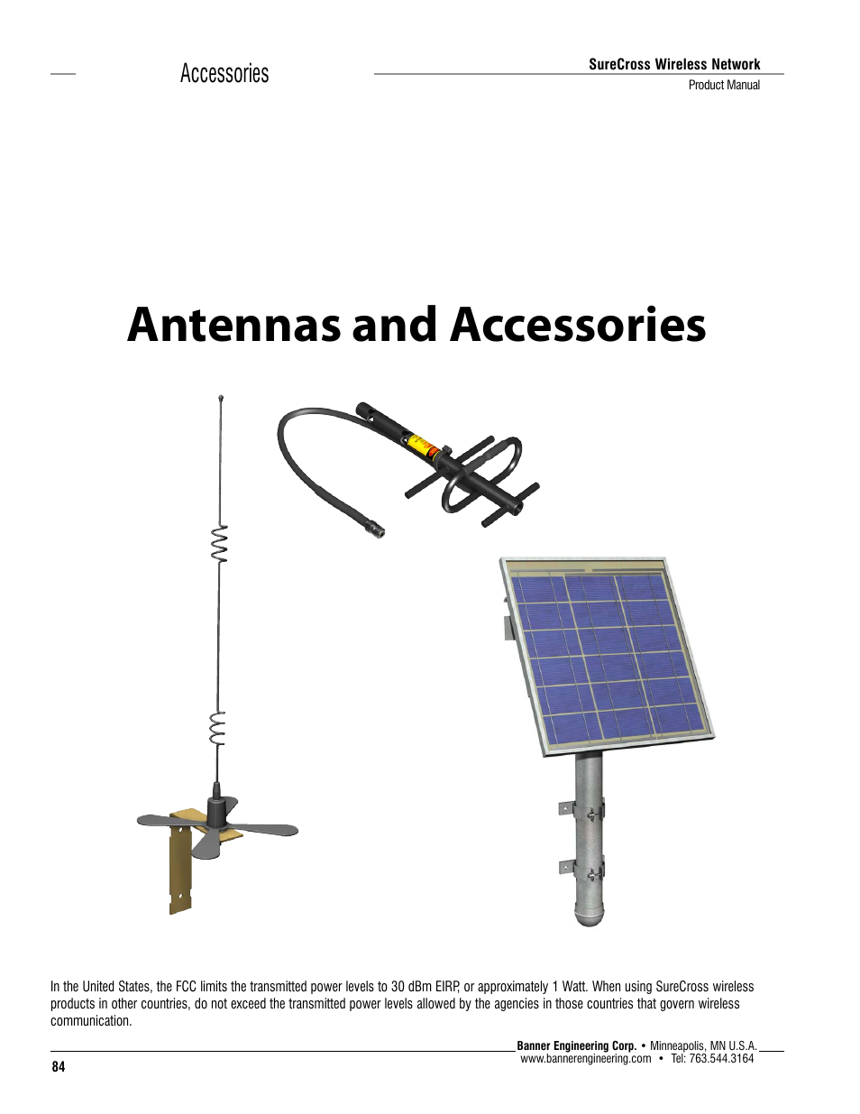 Antennas and accessories, Accessories | Banner SureCross DX80 Wireless Networks User Manual | Page 84 / 114