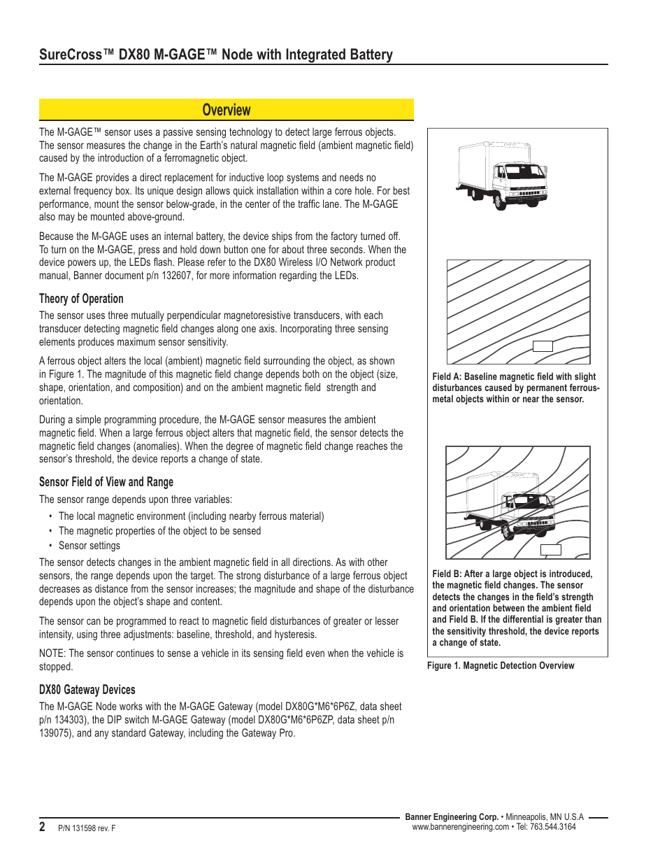 Overview | Banner SureCross DX80 Wireless M-GAGE Node User Manual | Page 2 / 16