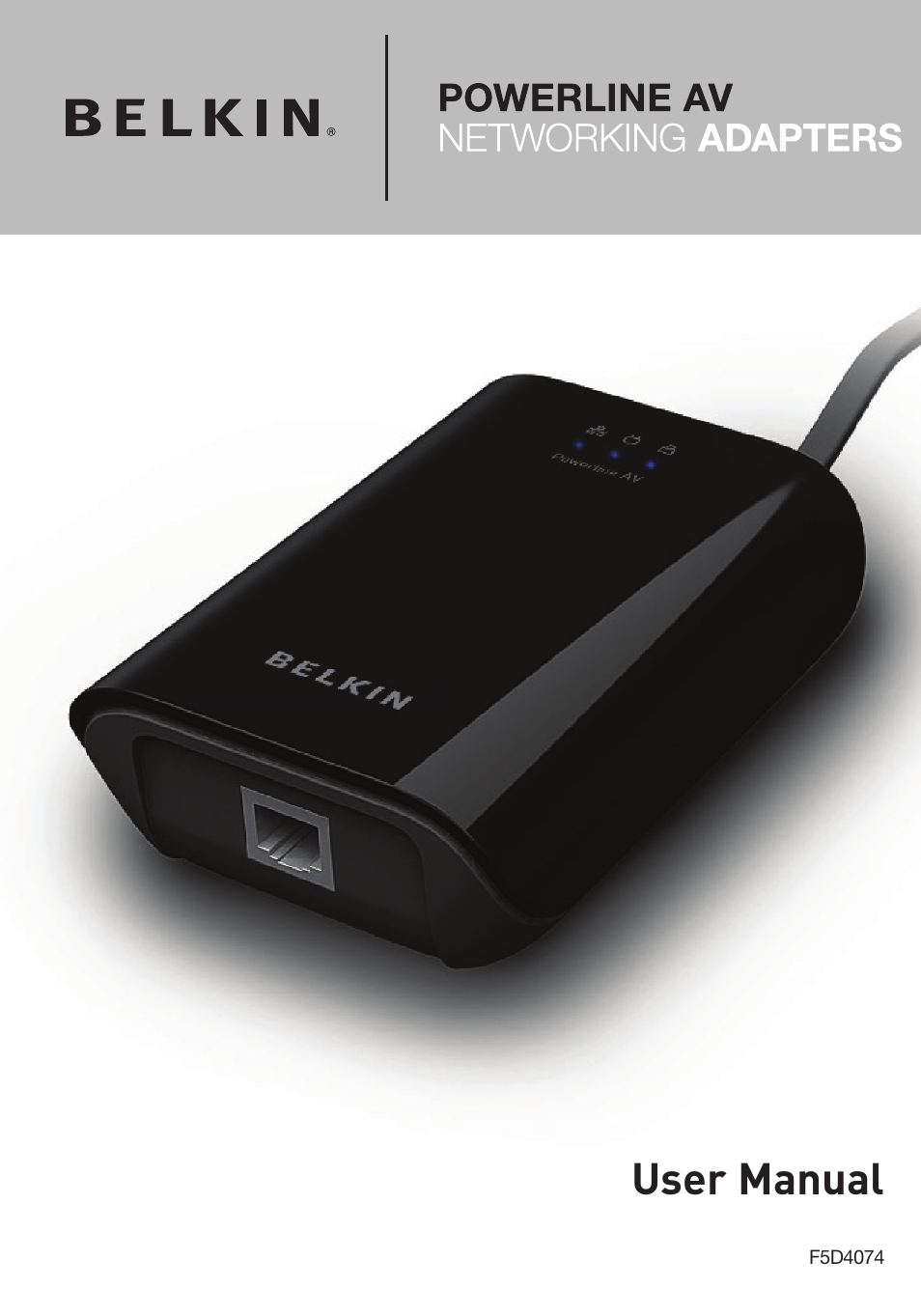 Belkin Powerline AV Networking Adapter F5D4074 User Manual | 12 pages