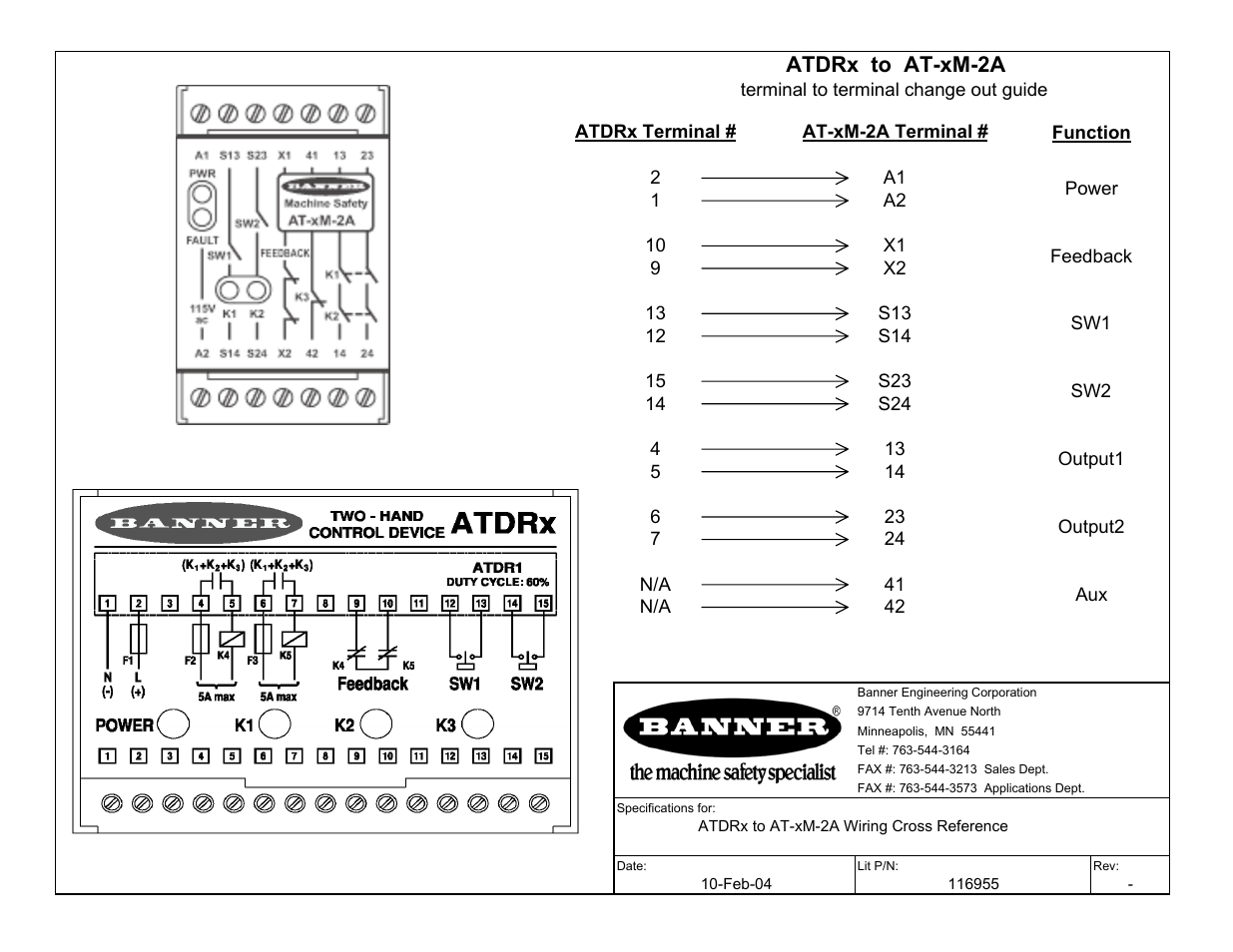 Banner DUO-TOUCH SG Two-Hand Control Safety Modules User Manual | 1 page