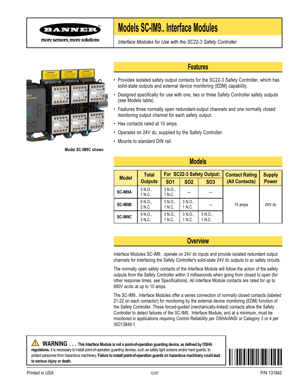 Banner Interface Modules User Manual | 8 pages
