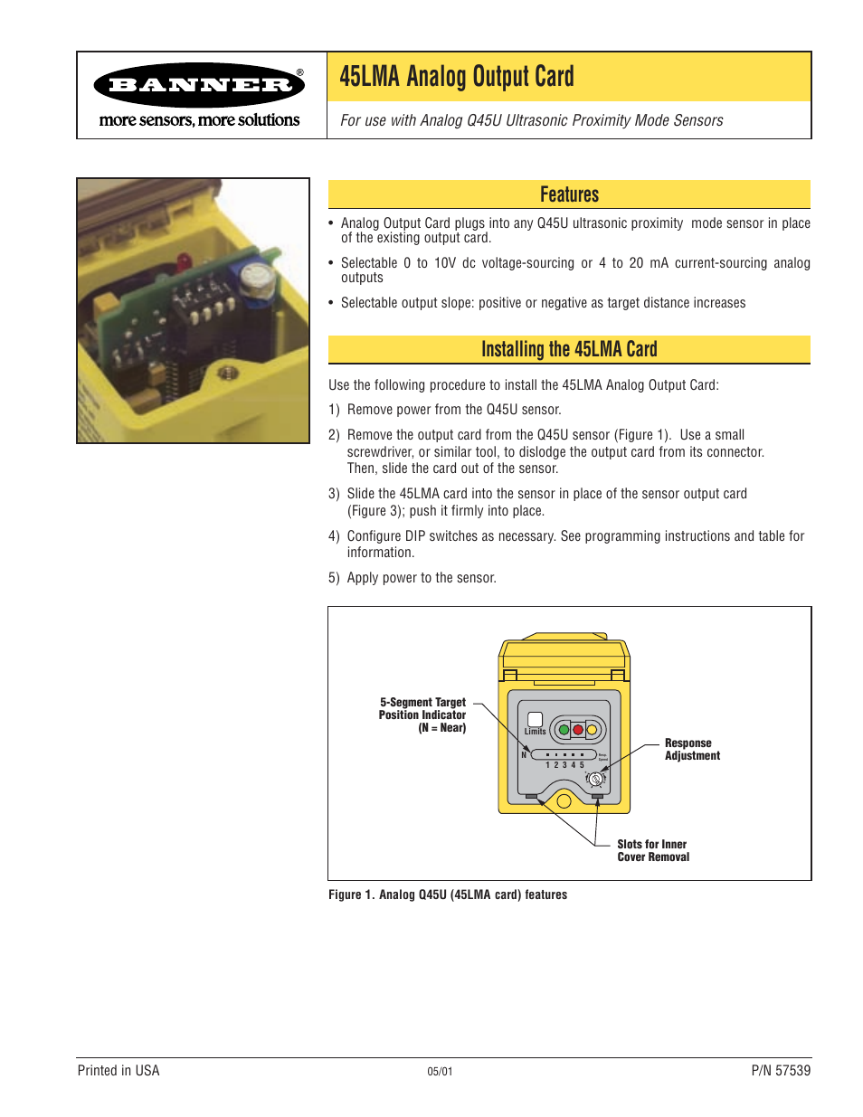 Banner U-GAGE Q45U Series—Analog User Manual | 4 pages