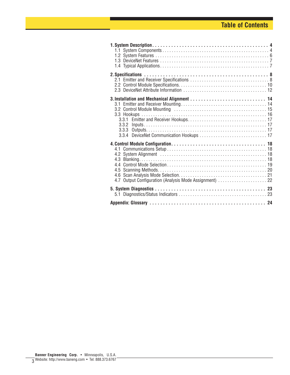 Banner A-GAGE MINI-ARRAY Series User Manual | Page 3 / 24
