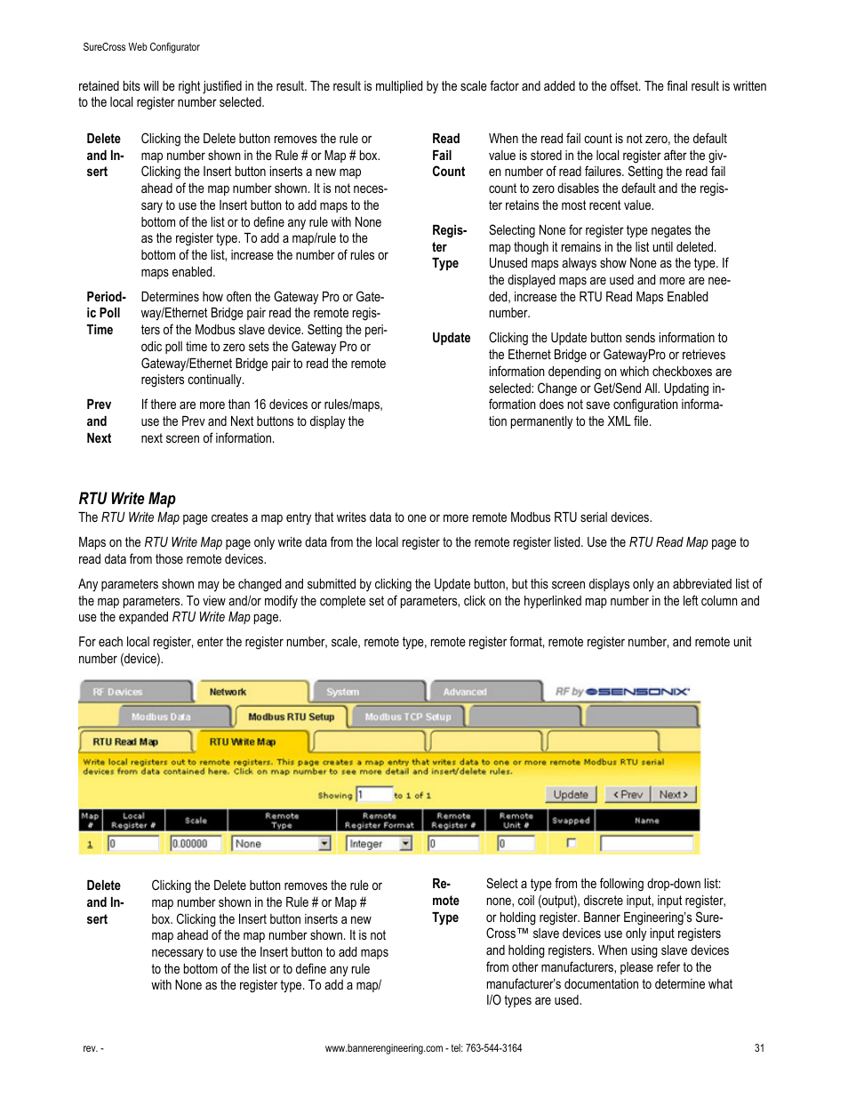 Rtu write map | Banner SureCross DX80 Wireless Networks User Manual | Page 31 / 81