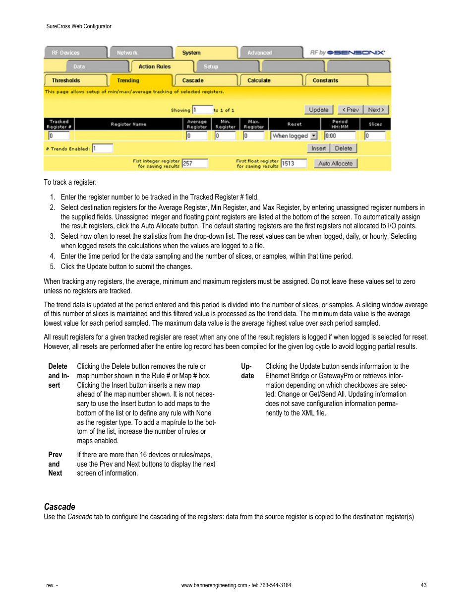 Cascade | Banner SureCross DX80 Wireless Networks User Manual | Page 43 / 81