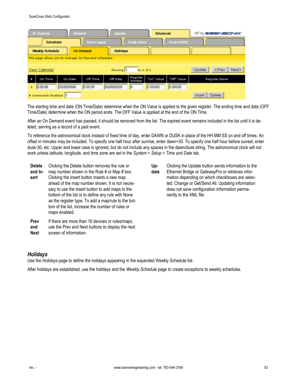 Holidays | Banner SureCross DX80 Wireless Networks User Manual | Page 53 / 81