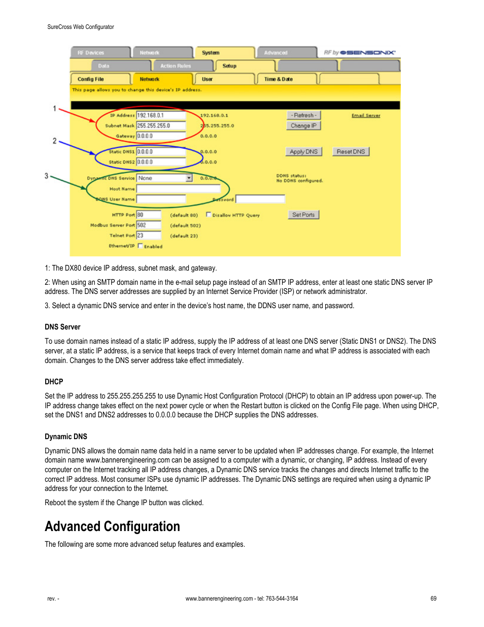 Advanced configuration | Banner SureCross DX80 Wireless Networks User Manual | Page 69 / 81