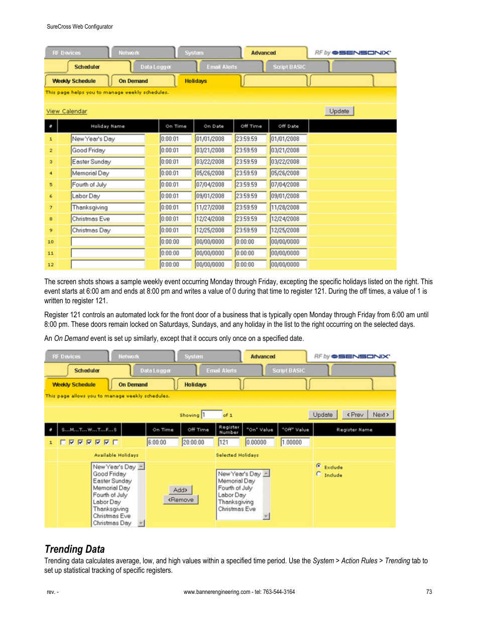 Trending data | Banner SureCross DX80 Wireless Networks User Manual | Page 73 / 81