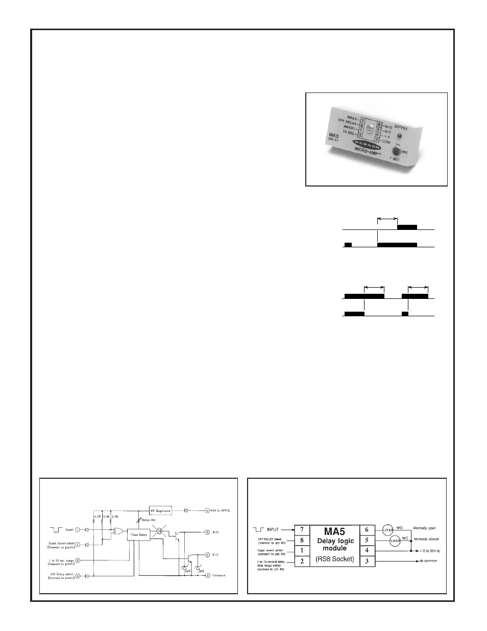 Micro-amp, System, Ma5 delay logic module | Micro-amp ma5 specifications | Banner MICRO-AMP Series User Manual | Page 14 / 20