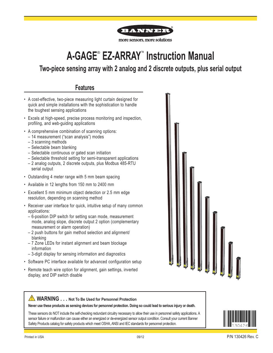 Banner EZ-ARRAY USB Serial Adapter User Manual | 48 pages