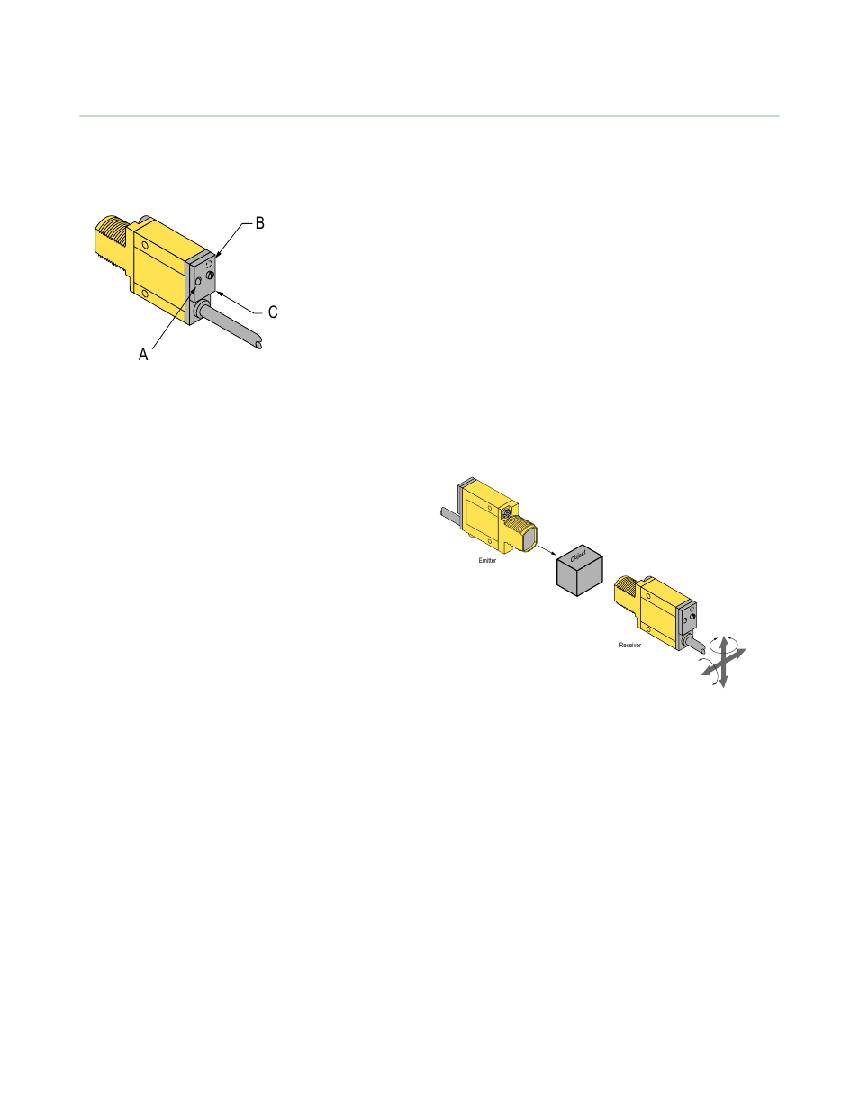 Installation and alignment, Ca b | Banner MINI-BEAM Series User Manual | Page 2 / 7