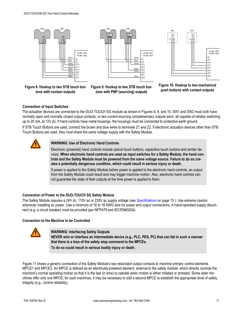 Banner DUO-TOUCH SG Two-Hand Control Safety Modules User Manual | Page 11 / 20