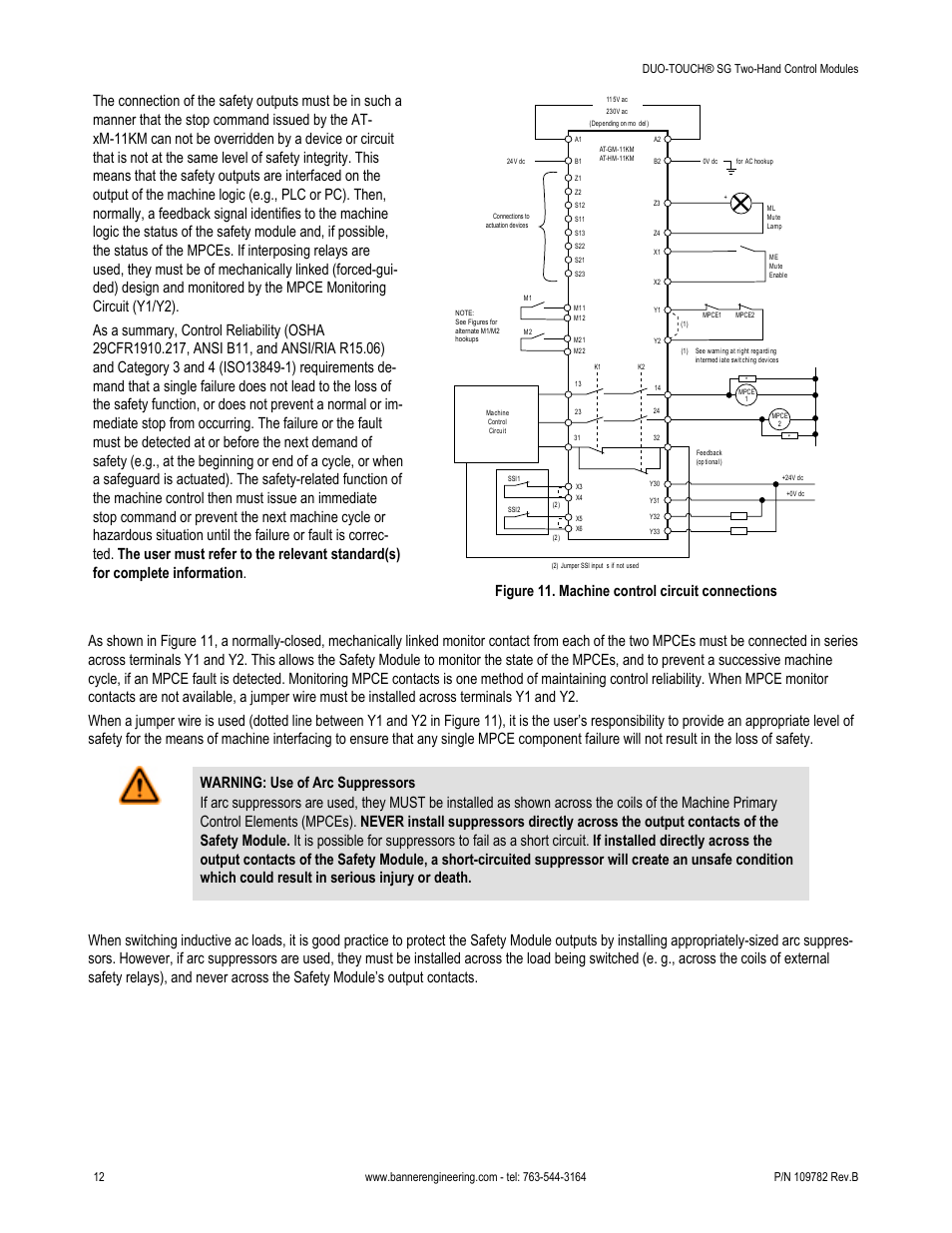 Banner DUO-TOUCH SG Two-Hand Control Safety Modules User Manual | Page 12 / 20