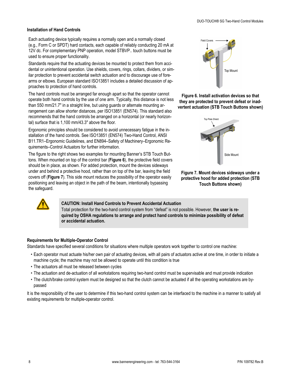 Banner DUO-TOUCH SG Two-Hand Control Safety Modules User Manual | Page 8 / 20