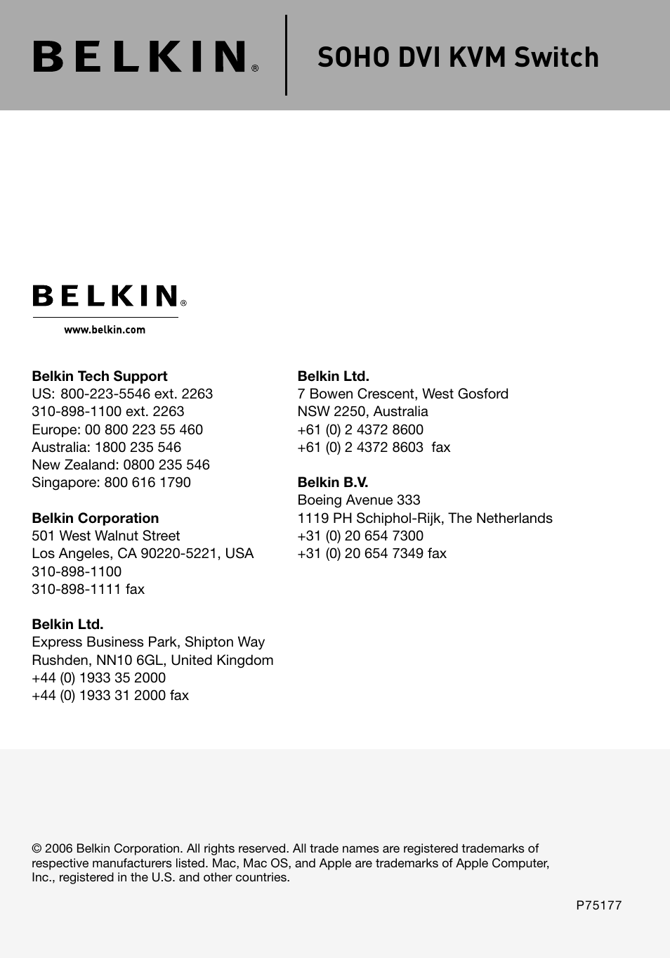 Belkin F1DD102U User Manual | 20 pages