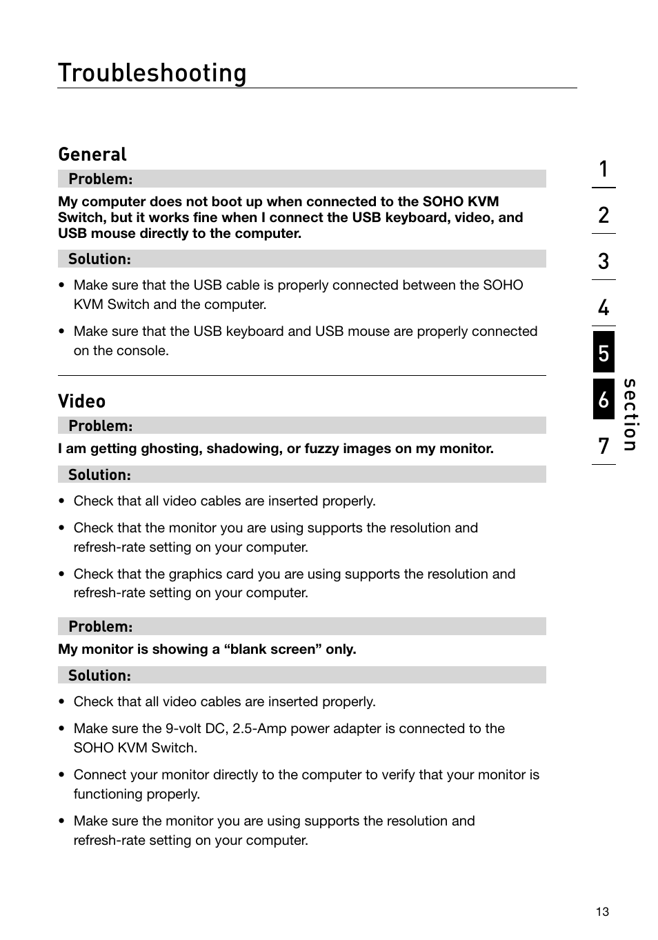 Troubleshooting, Se ct io n | Belkin F1DD102U User Manual | Page 16 / 20