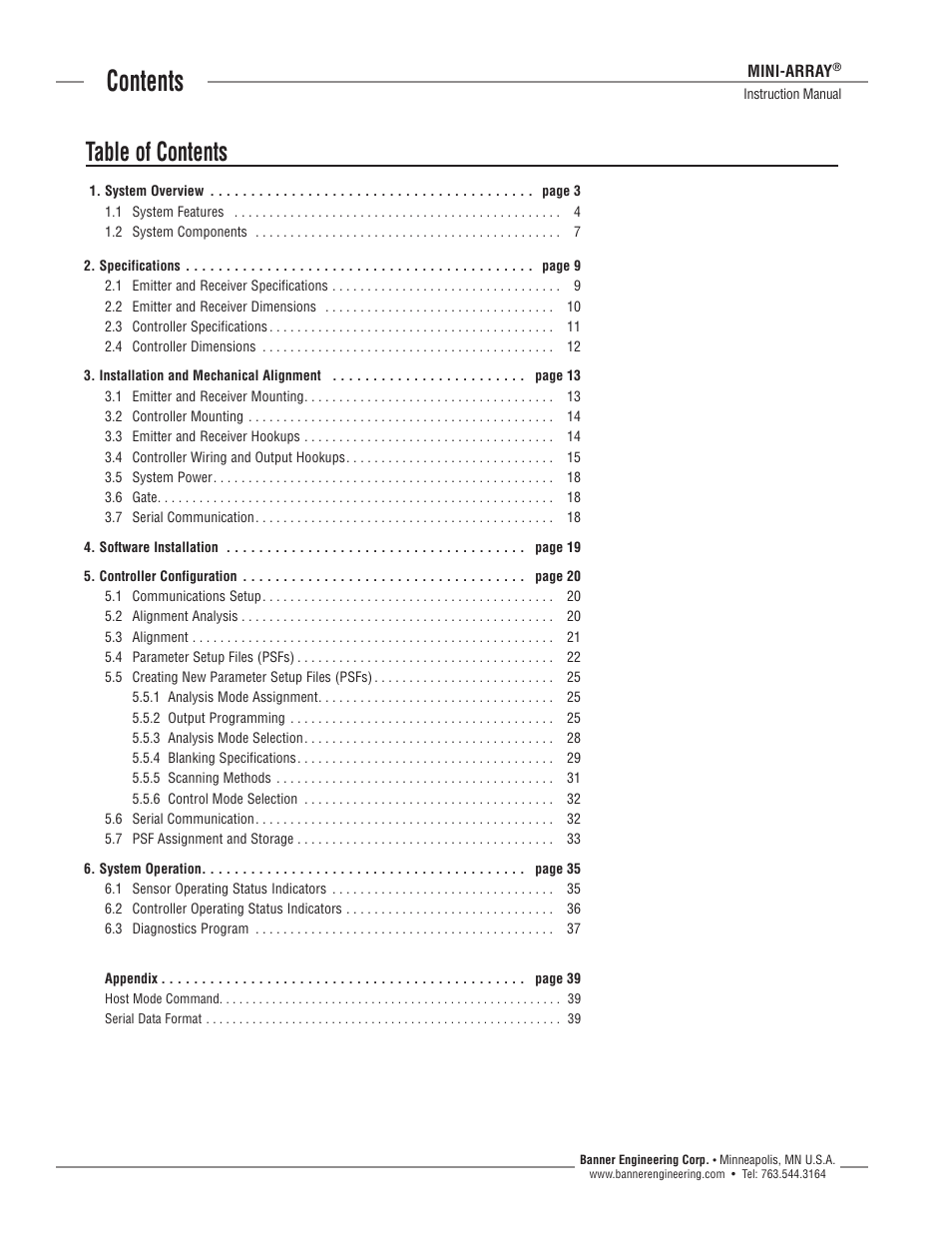 Banner A-GAGE MINI-ARRAY Series User Manual | Page 2 / 44