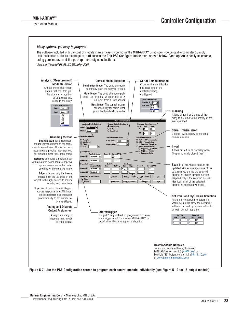 Controller configuration | Banner A-GAGE MINI-ARRAY Series User Manual | Page 23 / 44