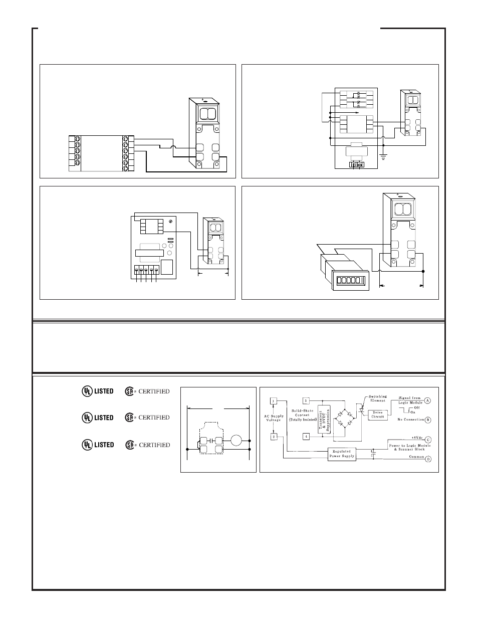 Multi-beam, & 4-wire dc power blocks, & 4-wire ac power blocks | Pbd pbb pba, Pbd-2, Hookup diagrams for dc power blocks (continued), Ac models connections functional schematic, Hookup to maxi-amp logic module | Banner MULTI-BEAM Series User Manual | Page 17 / 32