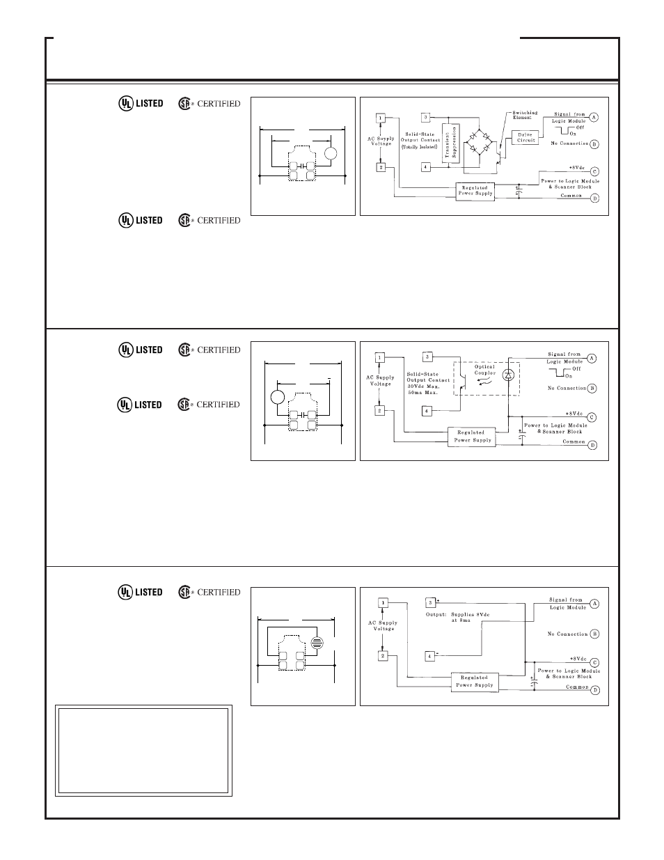 Multi-beam, & 4-wire ac power blocks, Pbam pbob pbo | Pbbt, Pbat, Functional schematics, Ac models connections | Banner MULTI-BEAM Series User Manual | Page 18 / 32