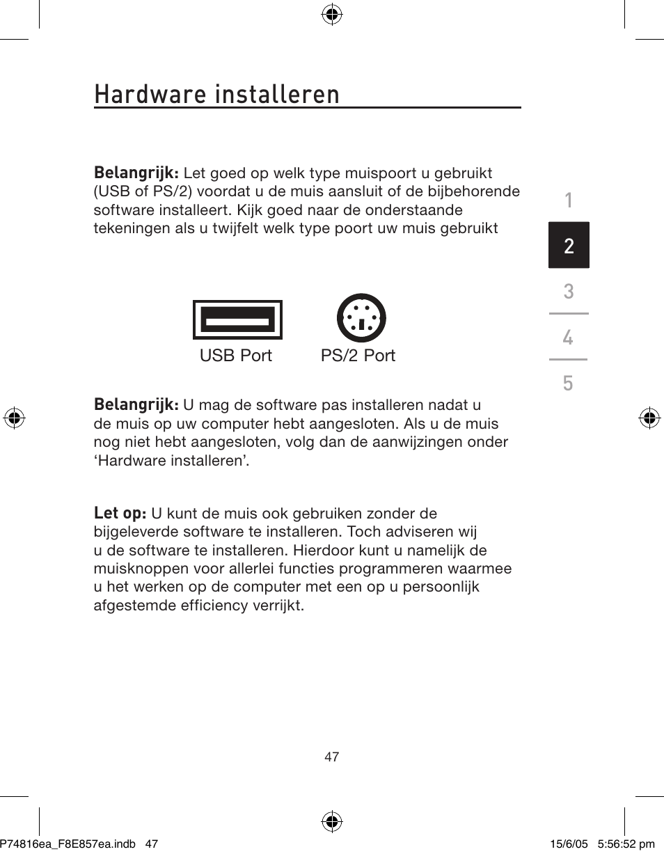 Hardware installeren | Belkin P74816EA User Manual | Page 51 / 88