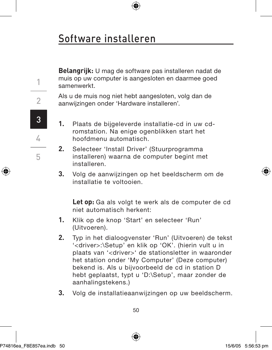 Software installeren | Belkin P74816EA User Manual | Page 54 / 88