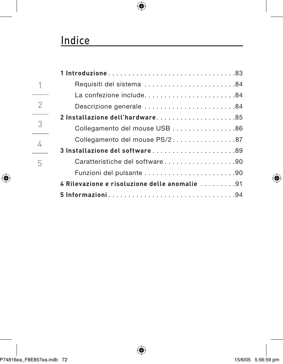 Indice | Belkin P74816EA User Manual | Page 76 / 88