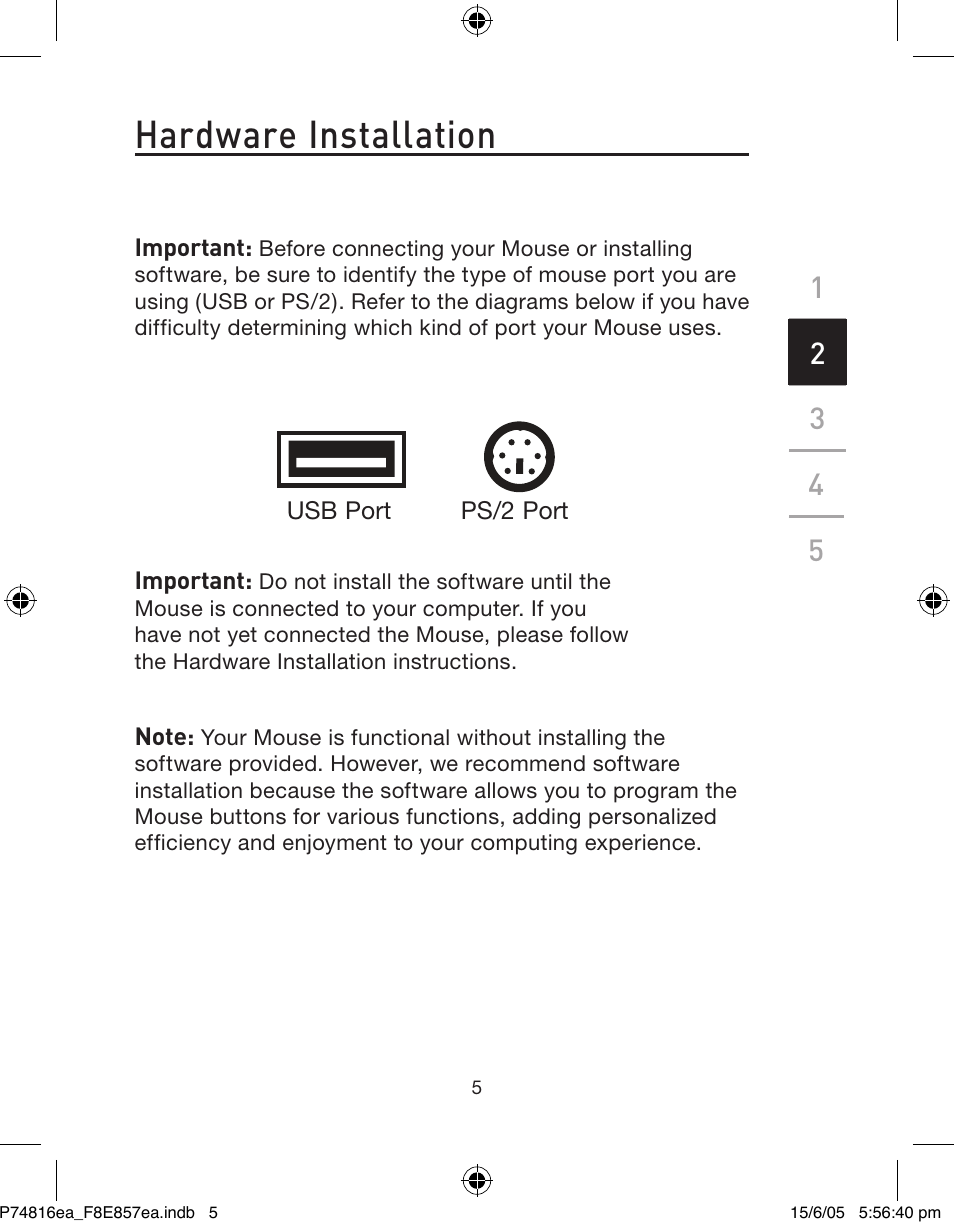 Hardware installation | Belkin P74816EA User Manual | Page 9 / 88