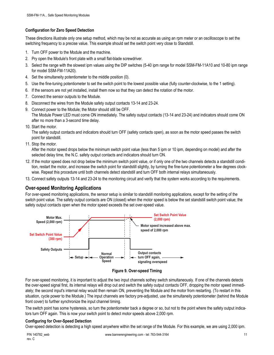 Over-speed monitoring applications | Banner Safe Speed Monitoring Modules User Manual | Page 11 / 15